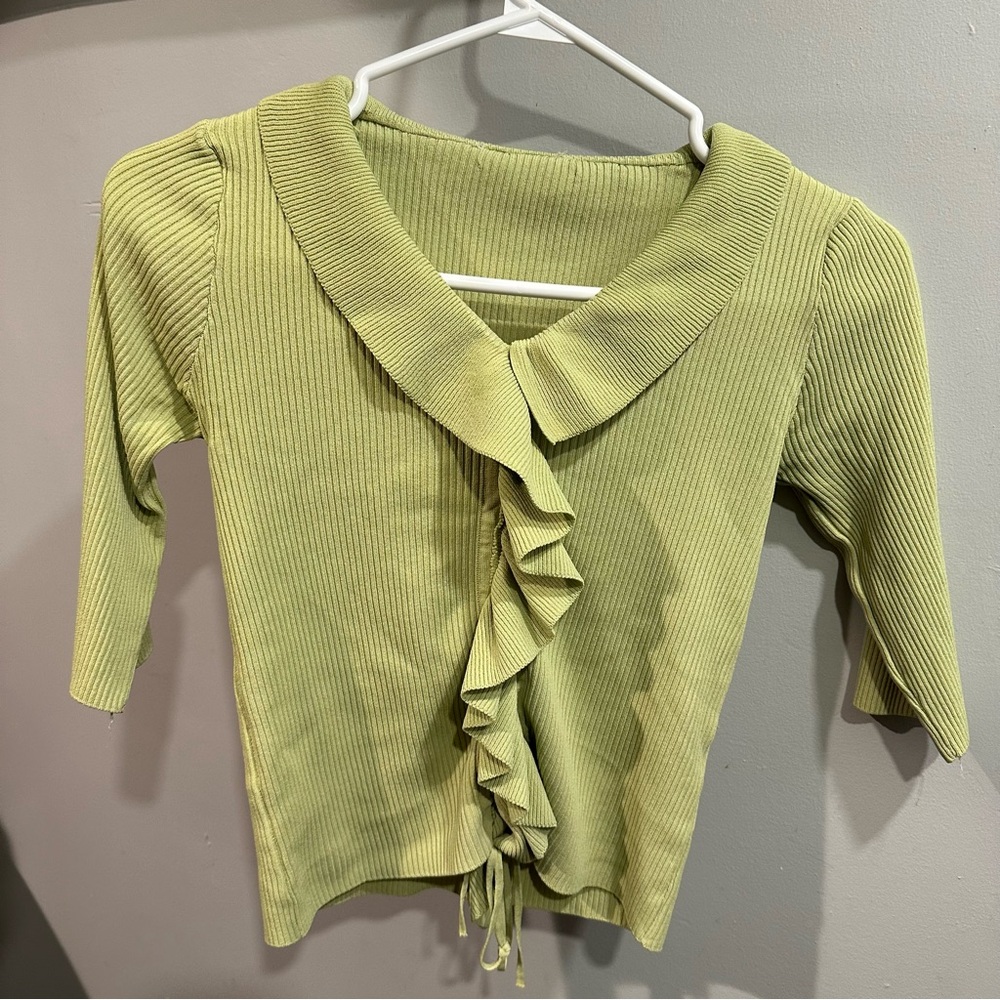 90s light green ribbed top